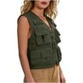 thumbnail image 4 of LNWUY (M-5XL) Big and Tall Men's Casual Lightweight Outdoor Fishing Work Travel Photo Cargo Vest Jacket with Multi Pockets Green XXL, 4 of 6