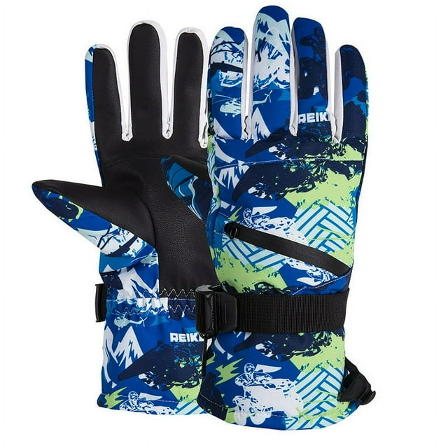DEBGFS Gants de Ski pour Hommes Femmes Imperméables pour Planche à Neige d'Hiver, Bleu