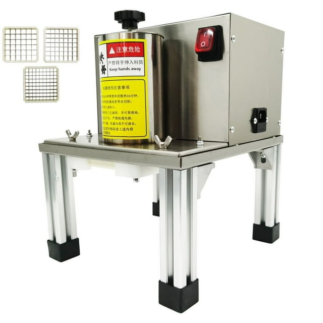 INTBUYING Electric Vegetable Fruit Dicer Commercial Dicing Machine with 4 Grid Blades 110V