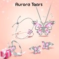 thumbnail image 3 of October Birthstone Jewelry Set Tourmaline Pink Butterfly Fine Necklace/Earrings/Ring/Bracelet Sterling Silver Women Birthday Mother's Day Gifts, 3 of 12