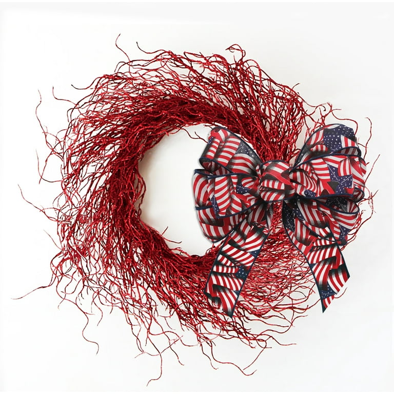 Patriotic Ricrac Glitter Ribbon - Red White & Blue 2.5 Inch Wired (10 Yards)