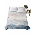 thumbnail image 2 of Queen Flat Sheet Only Summer Beach Conch Starfish Soft Microfiber Cooling Bedding Sheets Vintage Wooden Grain Flat Bed Sheet for Hotel,Home Decor, 2 of 9