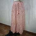 thumbnail image 4 of Taylonsss Women Boho Casual Skirts Summer 2025 Lace Embroidery Eyelet Elastic Waist Flowy Tiered Beach Fall Maxi Skirt, 4 of 7