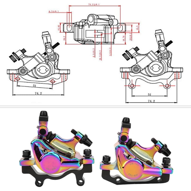 Hydraulic Disc Brake,HB-100 Bike Aluminium Alloy Hydraulic Disc Brake Set Front Rear for Mountain Road