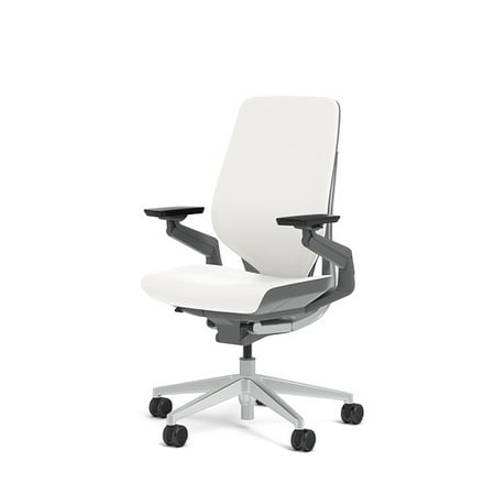 Steelcase Gesture Office Chair White Elmosoft Leather Low Seat