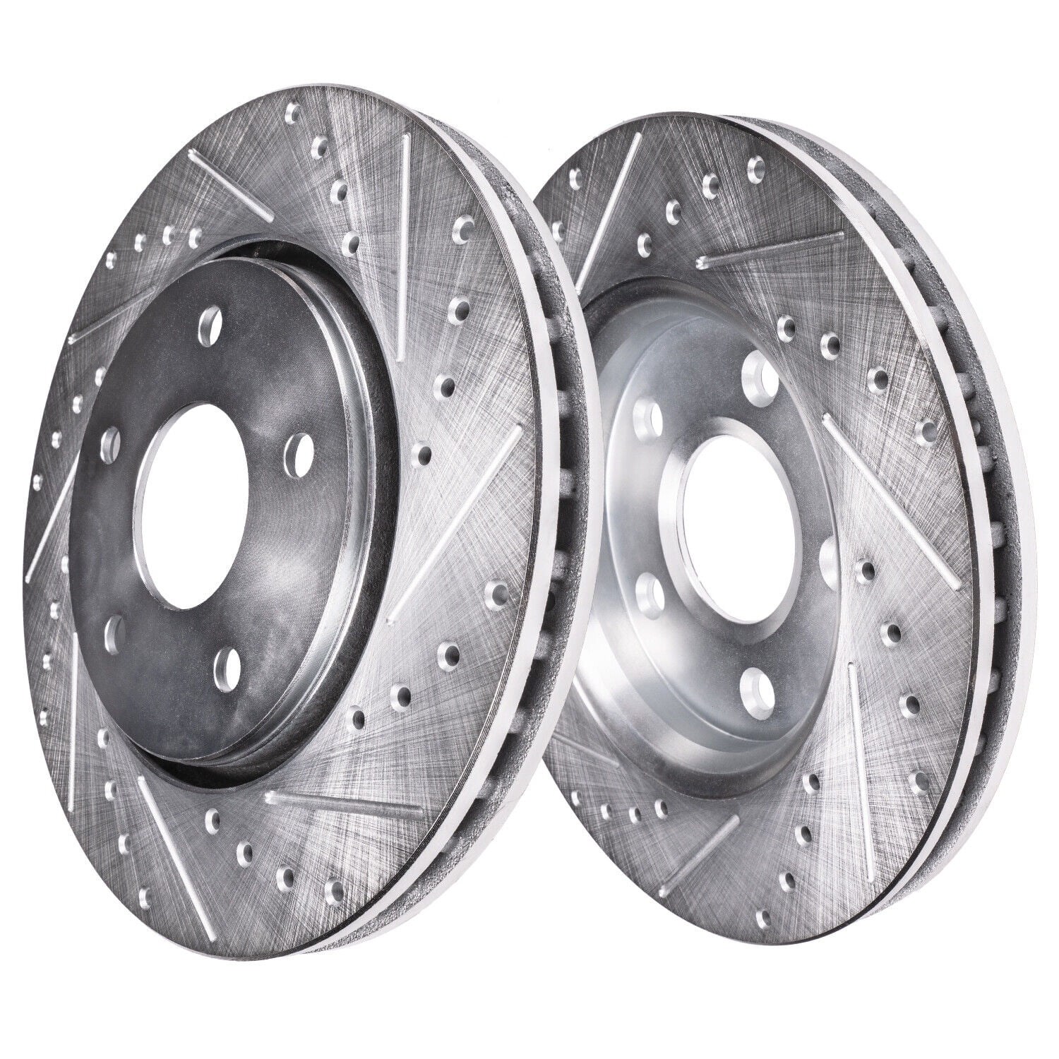 Detroit Axle - Front Brake Rotors for Nissan 370Z INFINITI G37 Q50 M37 M56 FX50 Q60 370Z Q70 QX70 M35H Drilled and Slotted Disc Brake Rotors Replacement: 13.98" inch Front Rotors
