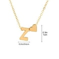 thumbnail image 3 of Fmlxio Gold Necklace for Women Heart 26 English Letter Pendant Necklace Heart Short Collarbone Chain on Clearance, 3 of 5