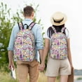 thumbnail image 3 of Geaub peace love and dove flower power durable canvas backpack: stylish, lightweight, and spacious with adjustable straps, 3 of 7