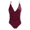 thumbnail image 4 of Afdoent One Piece Swimsuit Women V Neck Crossback Swimwear Push Up High Waist Swimsuit Monokini Beach Fashion Swimsuit 2026 Beach Vacation Clothes, 4 of 4