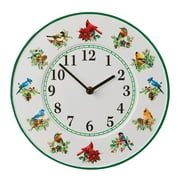 Collections Etc Colorful Realistic Winter Birds Wall Clock