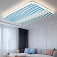 thumbnail image 2 of Colorful Stripe Magnetic Fluorescent Light Covers for Ceiling Lights 2x4Ft,Modern Teal Blue Green Vertical Striped Office Classroom Kitchen Drop Ceiling Light Covers Filters Shade Panel 1Pack, 2 of 9