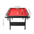 thumbnail image 5 of KFFKFF Pool Table, 7-foot, Compact Folding Design, Complete Billiard Set with Balls, Sticks, Chalks, and Brush, Black Frame with Red Felt, Ideal for Home Entertainment for All Ages, 5 of 9