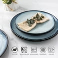 thumbnail image 3 of Ceramic Dinner Plates Set of 6, 10.5 Inch Handmade Reactive Glaze Porcelain Plates, Coupe Shape Dinnerware Dishes Set for Kitchen, Oven & Microwave & Dishwasher Safe, Scratch Resistant - Gray Blue, 3 of 5