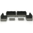 thumbnail image 1 of Gymax 10PCS Sectional Sofa Couch PE Rattan Conversation Set Black, 1 of 8