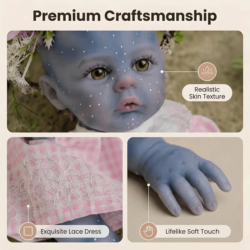 12-Inch Reborn Baby Dolls, 3D Hand-Painted Realistic Newborn Baby Doll, Soft Vinyl, Fantasy Collectible Toy for Kids, Birthday Gift