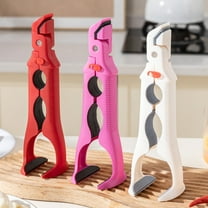 Yhmxh Hot Plate Grippers 3-in-1 Double Head Anti Scald Bowl Holder Clip with Bottle Opener, Multi-Purpose Anti-Scalding Hot Dish Gripper Clips Tongs Clamp Holder, Non-slip Silicone Hot Plate Gripper