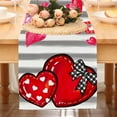 thumbnail image 4 of Valentine's Day Table Runner Red Heart Valentines Holiday Theme Runner Kitchen Dining Table Decoration For Home Party Decor 36.61x12.99 Inches, 4 of 7