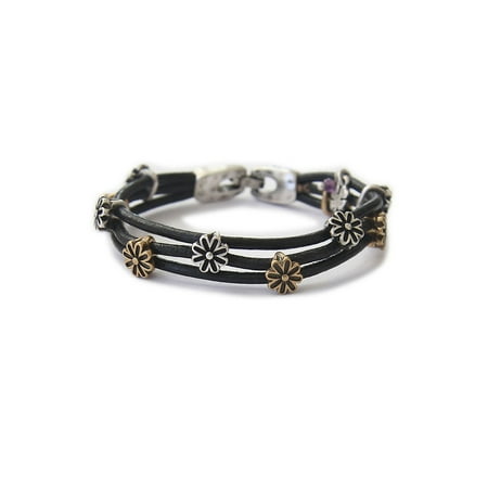 Silver and Goldtone Flower Bracelet