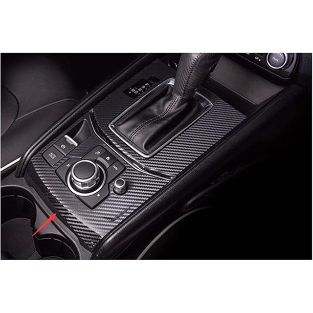 jfqm Black 3D 5D Carbon Fiber Style Car Front Console Gear Shift Panel Frame Trim Set Fit for Mazda CX-5 2017-2022 Left Hand Drive (Color : 5D)