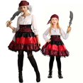 thumbnail image 5 of Liyamei Ensemble Jupe Punk Performance Chemise Unie Fille avec Dentelle Rayée Rouge m, 5 of 5