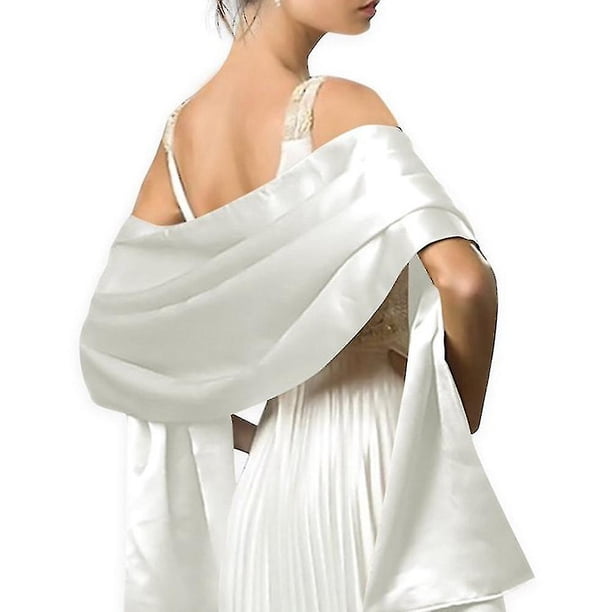 YANGLY Blanc Pur élégant Chaud Fausse Fourrure Châle Mariage Wrap Mariée En Peluche Court Manteau Juste