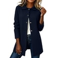 thumbnail image 2 of Danhjin Fall Coats for Women Lapel Long Sleeve Casual Button Long Jackets Winter Going out Outdoor Fashion Outerwear, 2 of 7