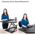 thumbnail image 2 of X-Elite Pro 40" Corner Standing Desk Converter with Pneumatic Lift | Adjustable Sit to Stand Riser, L-Shaped Desks & Cubicles | Fully Assembled Computer Workstation (Matte Black), 2 of 13