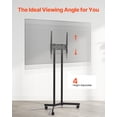 thumbnail image 5 of VEVOR Rolling TV Stand, Mobile TV Cart for 32-65 Inch Screens, Height Adjustable, Portable Monitor Stand with Wheels Holds up to 88 lbs for Living Room, Bedroom, Office, Outdoor, Max VESA 400x400mm, 5 of 9