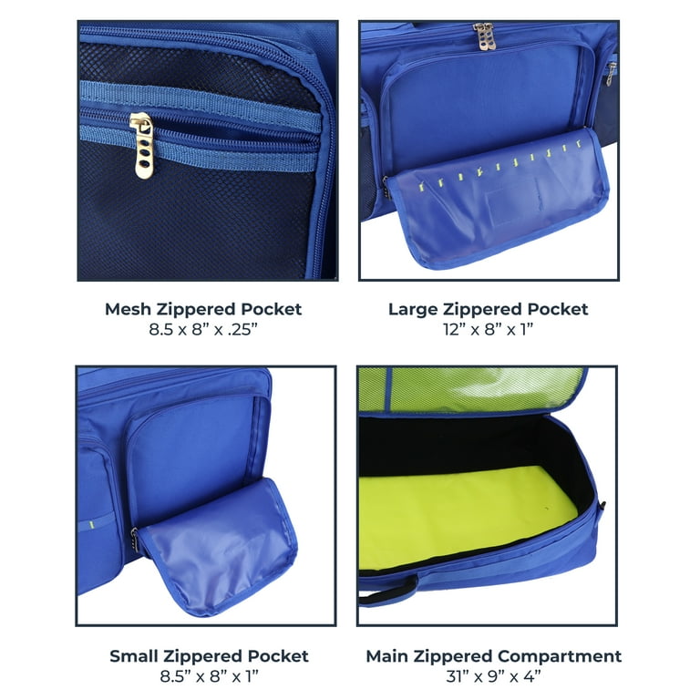 Osage River Fishing Rod Travel Bag with Adjustable Dividers - Blue