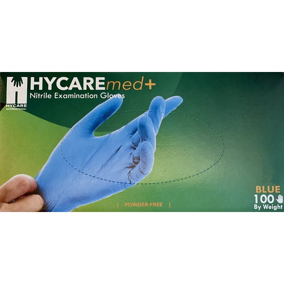 Hycare Medical Examination Gloves, Nitrile Powder Free, Pack of 100 Gloves