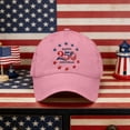 thumbnail image 2 of 250 Anniversary USA Hat Distressed Style, America 250 Hat Vintage Washed Baseball Cap, USA 250th Anniversary Low Profile Design, America 250th Anniversary Hat , Pink, 2 of 7
