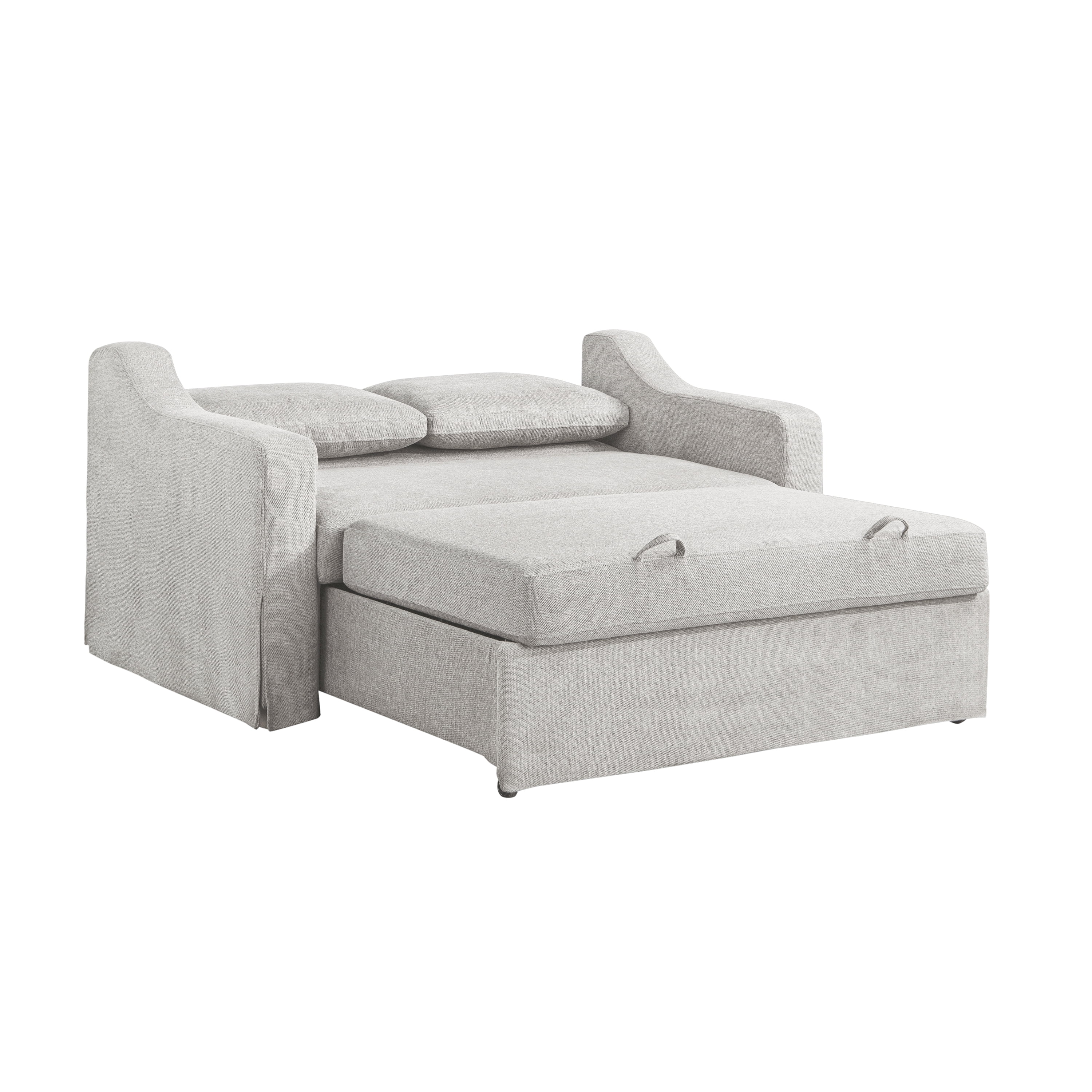 Serta Hanson Modern Style Convertible Loveseat, Linen Fabric