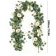 thumbnail image 3 of Guirnalda de flores artificiales de 1,8 m con rosas blancas y gitanos | Guirnalda floral de seda para centros de mesa de bodas, decoración de fiestas y caminos de mesa, 3 of 5