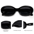 thumbnail image 3 of Gafas de sol SOJOS SJ2286 Retro Ovaladas Polarizadas Negras para Adultos, 3 of 5