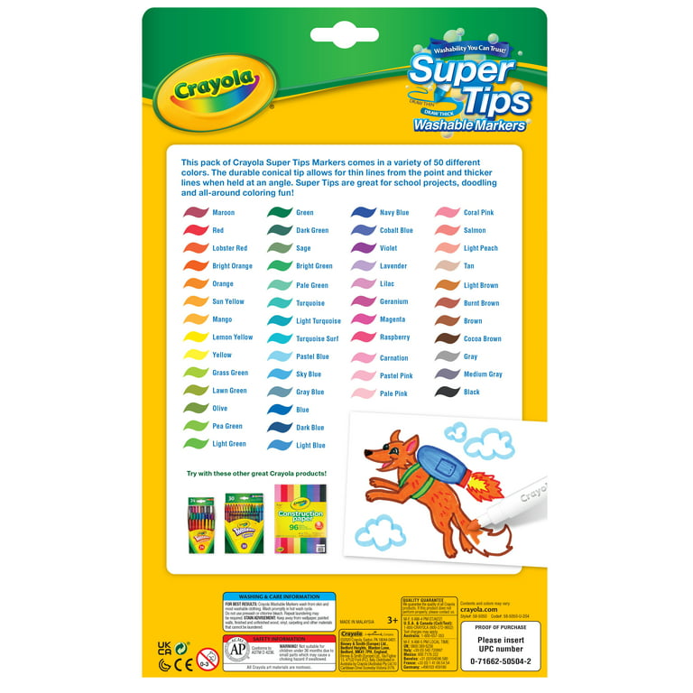  Crayola Super Tips Marker Set (120ct), Washable