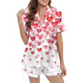 thumbnail image 3 of Kcolen Cozy Pajamas for Women Valentine Jammies Womens Pajamas Shorts Set Cute Heart Print Comfy Womens Plus Size Pajamas Valentines Day Gifts for Him, 3 of 6