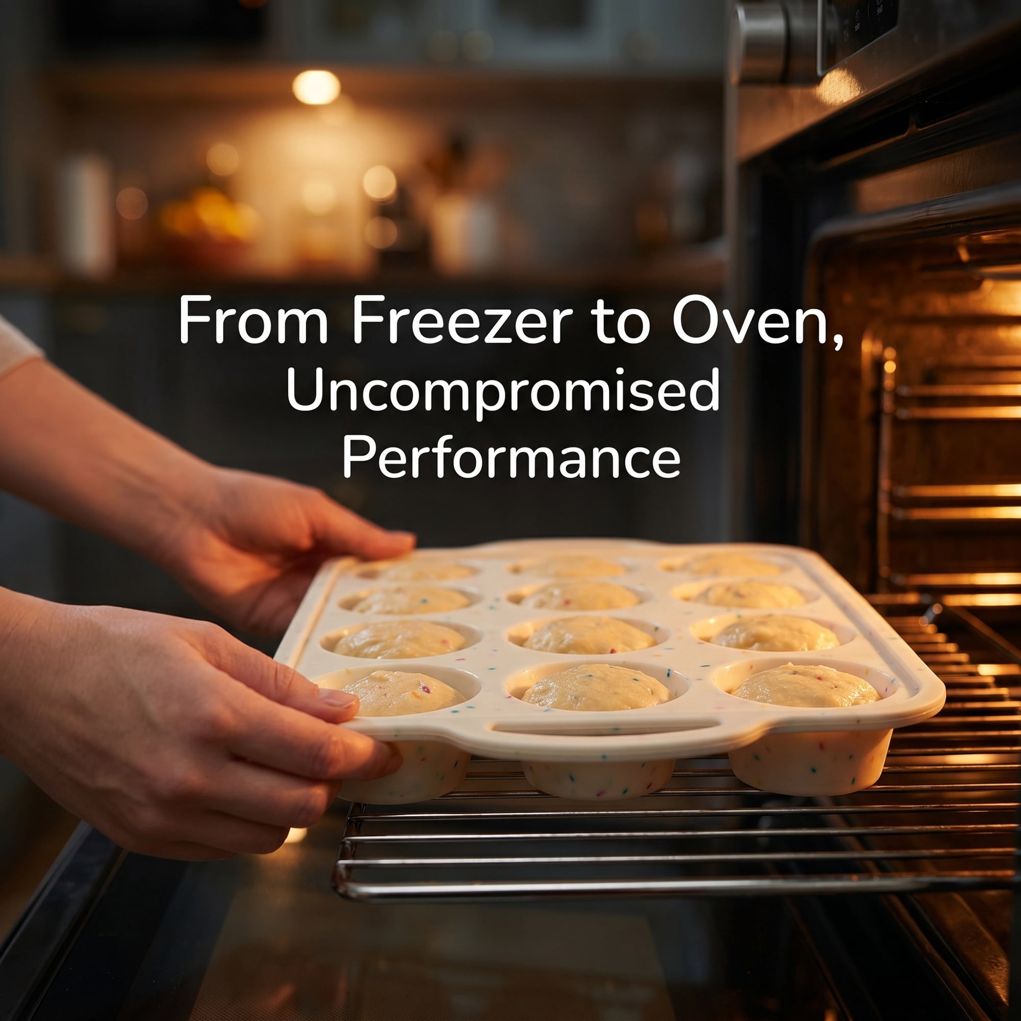 Unique Bargains Silicone Baking Pan Nonstick with Dual Handles for Bread Beige 14.8"x9.1"