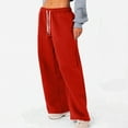 thumbnail image 7 of Ydkzymd Womens Sweatpants Athletic with Pockets Cotton Pants for Women Elasitc Drawstring Palazzo for Workout Loose Fit Trousers High Waist Elasitc Waist Pants Vermilion S, 7 of 7