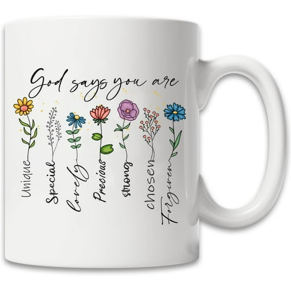 MissDaisy-Christian Gifts Coffee Mugs for Women, Religious Gifts, Inspirational Spiritual Faith Gifts for Women, Birthday Christmas Gifts for Friends Coworkers, 11Oz