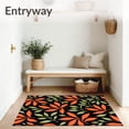 thumbnail image 3 of ODIKA 6'x9' Machine Washable Non-Slip Area Rug, Forest Canopy Foliage Design with Interlocking Autumn Leaves High Traffic Rug, Black, 511570, 3 of 7