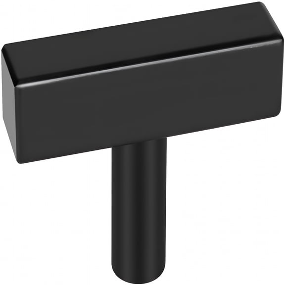 LAMIRO 10 Pack Matte Black Cabinet Knobs Kitchen Cabinet Hardware Black Drawer Pulls - Kitchen and Bathroom Knobs T Bar Square Modern Cabinet Door Pulls 2" Overall Length