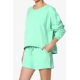 thumbnail image 3 of TheMogan Women's PLUS Cotton Terry Long Sleeve Oversized Top & Drawstring Shorts SET, 3 of 7