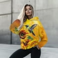 thumbnail image 4 of COEQINE Oversized Women's Hoodies Sweatshirts Pullover Long Sleeves Loose Comfy Fit Cozy Hummingbird and Sunflower Fashion Y2K Hooded Sweatshirt Women Lightweight Casual, S, 4 of 7