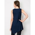 thumbnail image 4 of Made by Johnny Women's Handkerchief Hem Tank Tunic Top S NAVY, 4 of 6