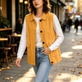 thumbnail image 5 of NominalSnug Women Corduroy Sleeveless Vest Collared Button Down Casual Outerwear With Flap Pockets, 5 of 7