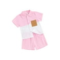 thumbnail image 2 of Musuos Kids Boys Casual Shorts Set, 1-6 Years Contrast Color Short Sleeve Shirt with Elastic Waist Shorts Toddler Set Summer Outfit, 2 of 10