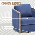 thumbnail image 4 of COOKCOK Swivel Accent Chair Armchair, Comfortable Accent Sofa Chair for Living Room, 360 Degree Swivel Barrel Club Chair, Corduroy Leisure Arm Chair for Living Room, Bedroom, Hotel, Office, Navy, 4 of 9