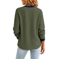 thumbnail image 3 of Stralyhd Jean Jacket Women Long Sleeve 2026 Autumn Casual Denim Jacket Short Waffle Jean Coats Light Button Down Cardigan with Pockets Dark Green XXL, 3 of 5