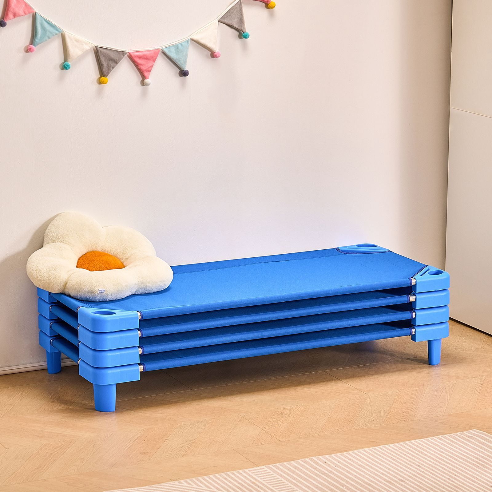 Costway, Kids Stackable Naptime Cot, 52''x23'' Blue, for Ages 3-6
