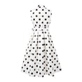 thumbnail image 6 of XIAOCHA Womens Polka Dot Midi Dress Flowy A Line Sleeveless V Neck Casual Party Dresses, 6 of 8